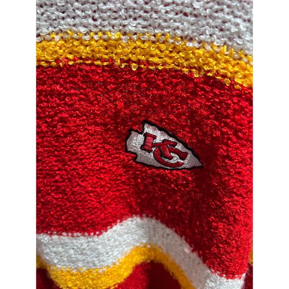 Kansas City Chiefs Gameday Sweater Red Striped NFL Vintage Style Acrylic M - Picture 7 of 9